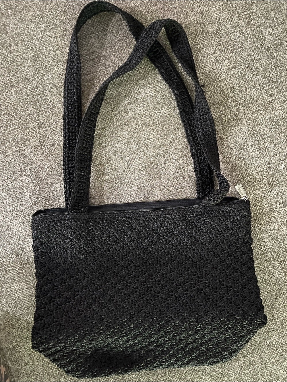 The Sak Black Crochet Shoulder Bag